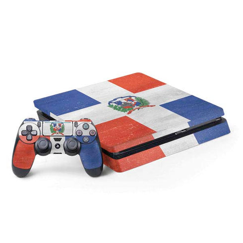 Dominican Republic Flag Distressed PS4 Slim Bundle Skin