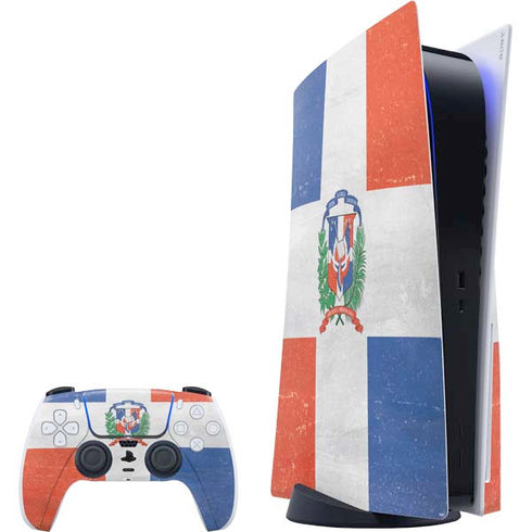 Dominican Republic Flag Distressed PS5 Bundle Skin