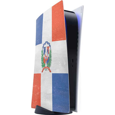 Dominican Republic Flag Distressed PS5 Digital Edition Console Skin
