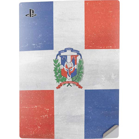 Dominican Republic Flag Distressed PS5 Digital Edition Console Skin