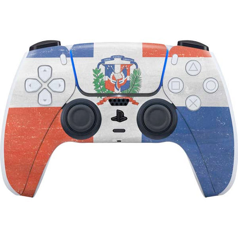 Dominican Republic Flag Distressed PS5 Controller Skin