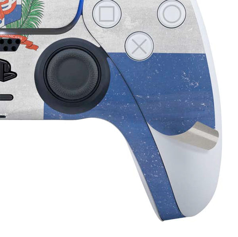 Dominican Republic Flag Distressed PS5 Slim Digital Edition Bundle Skin