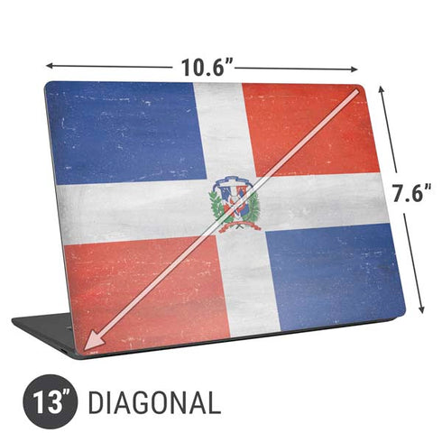Dominican Republic Flag Distressed Universal Laptop 13in (10.6 x 7.6in) Skin