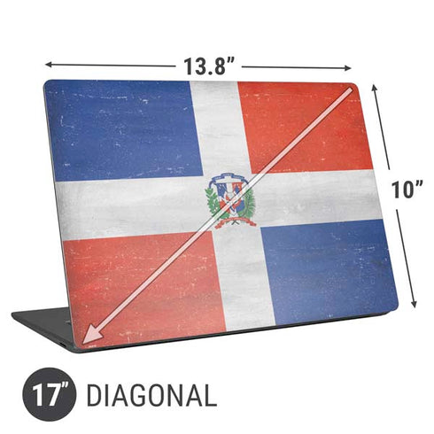 Dominican Republic Flag Distressed Universal Laptop 17in (13.8 x 10in) Skin