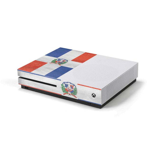 Dominican Republic Flag Distressed Xbox One S Console Skin