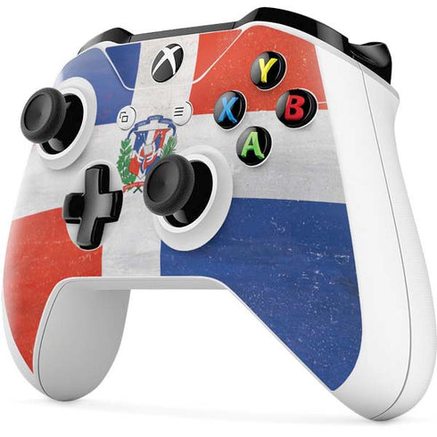 Dominican Republic Flag Distressed Xbox One S Controller Skin