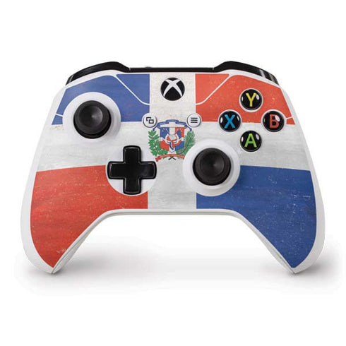 Dominican Republic Flag Distressed Xbox One S Controller Skin