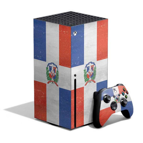 Dominican Republic Flag Distressed Xbox Series X Bundle Skin