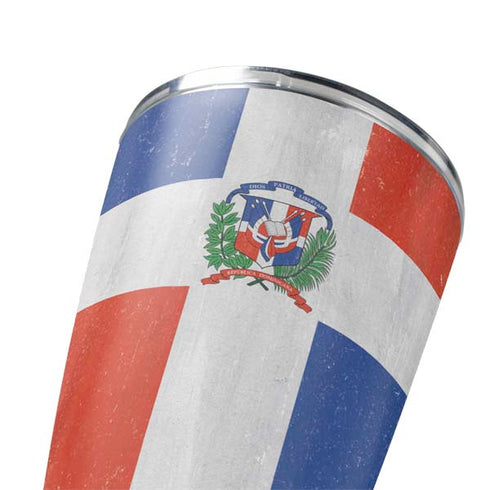 Dominican Republic Flag Distressed Yeti 20oz Tumbler Skin