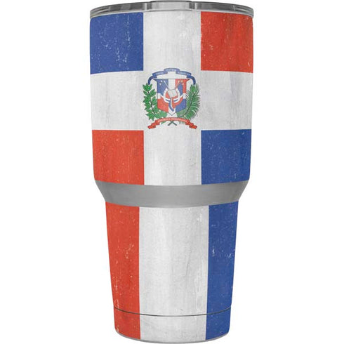 Dominican Republic Flag Distressed Yeti 30oz Rambler Tumbler Skin