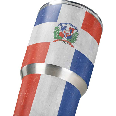 Dominican Republic Flag Distressed Yeti 30oz Rambler Tumbler Skin
