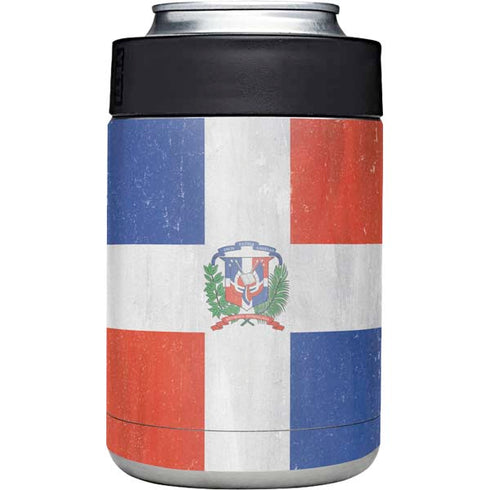 Dominican Republic Flag Distressed Yeti Colster Can Insulator Skin