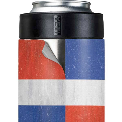 Dominican Republic Flag Distressed Yeti Colster Can Insulator Skin