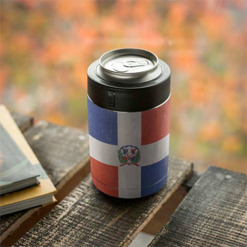 Dominican Republic Flag Distressed Yeti Colster Can Insulator Skin
