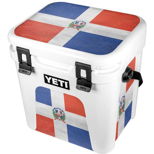 Dominican Republic Flag Distressed YETI Roadie 24 Hard Cooler Skin