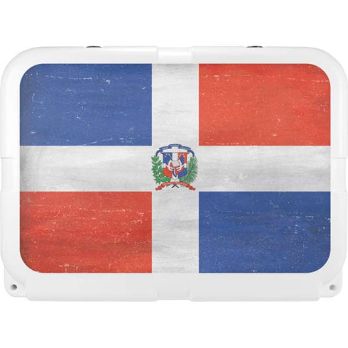 Dominican Republic Flag Distressed YETI Tundra 35 Hard Cooler Skin