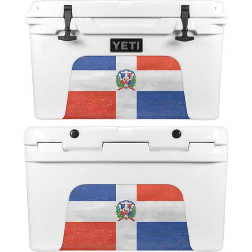 Dominican Republic Flag Distressed YETI Tundra 45 Hard Cooler Skin