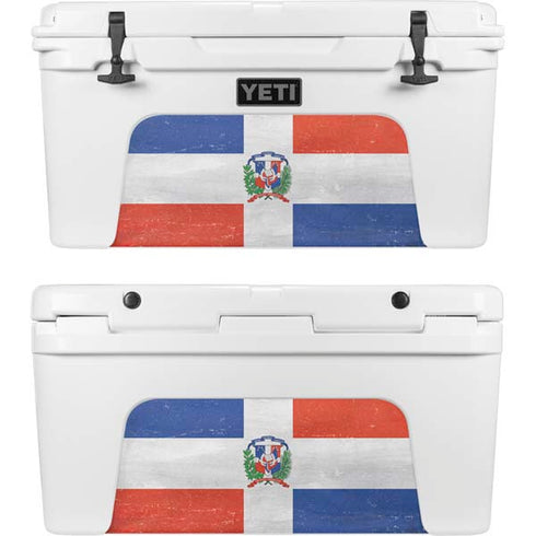 Dominican Republic Flag Distressed YETI Tundra 75 Hard Cooler Skin