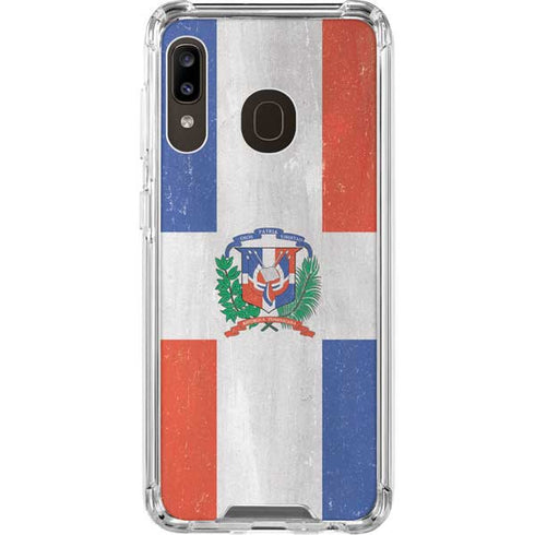 Dominican Republic Flag Faded Galaxy A30 Clear Case