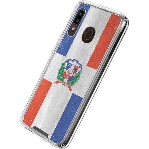 Dominican Republic Flag Faded Galaxy A30 Clear Case