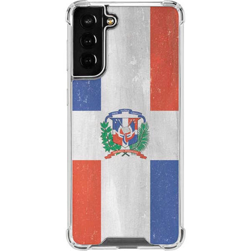 Dominican Republic Flag Faded Galaxy S21 FE Clear Case