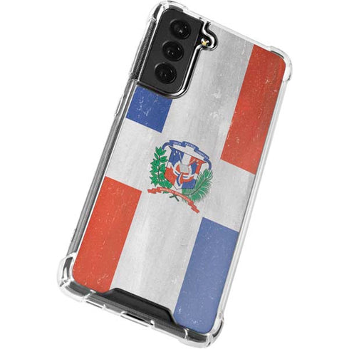Dominican Republic Flag Faded Galaxy S21 FE Clear Case
