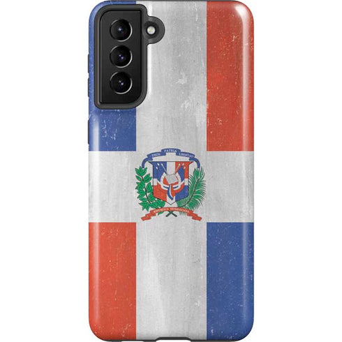 Dominican Republic Flag Faded Galaxy S21 Plus 5G Pro Case