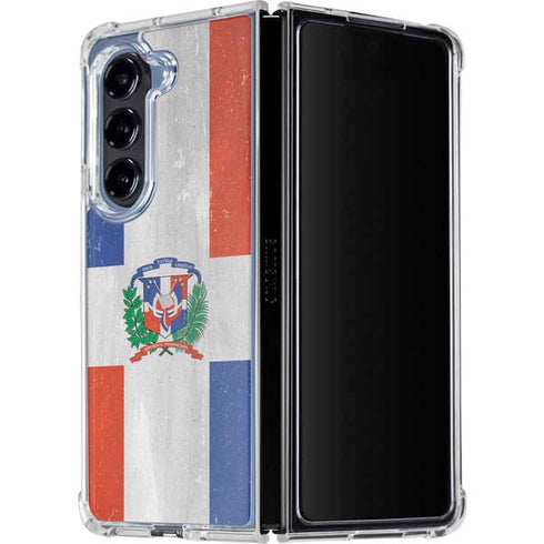 Dominican Republic Flag Faded Galaxy Z Fold5 5G Clear Case