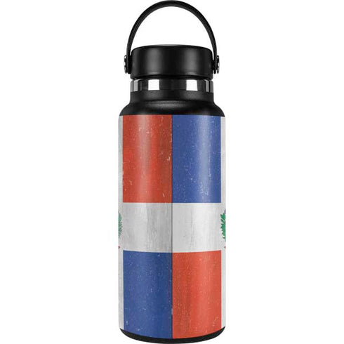 Dominican Republic Flag Faded Hydro Flask 32oz Wide Mouth Skin