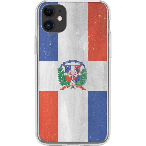 Dominican Republic Flag Faded iPhone 11 Clear Case