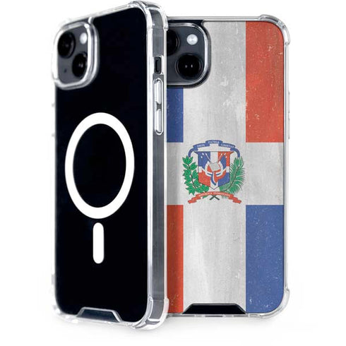 Dominican Republic Flag Faded iPhone 15 Plus MagSafe Case