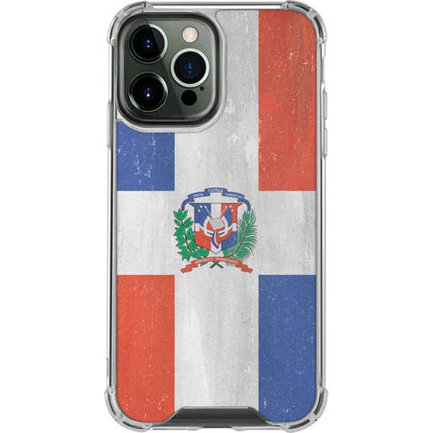 Dominican Republic Flag Faded iPhone 14 Pro Max Clear Case