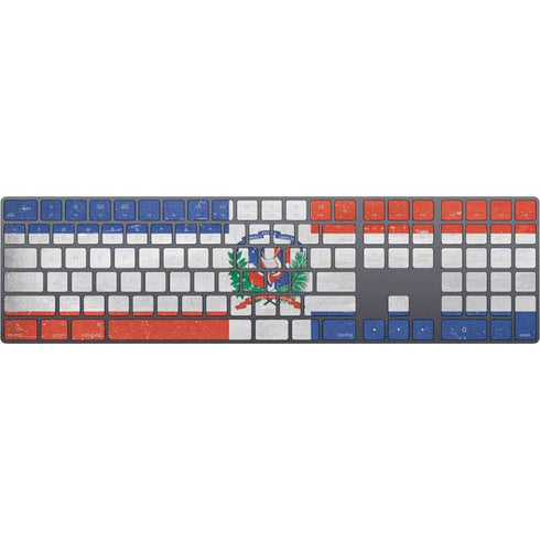 Dominican Republic Flag Faded Magic Keyboard with Numeric Keypad Skin
