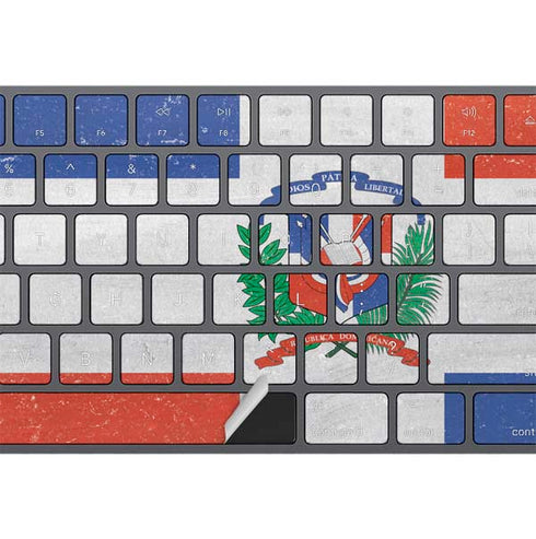 Dominican Republic Flag Faded Magic Keyboard with Numeric Keypad Skin