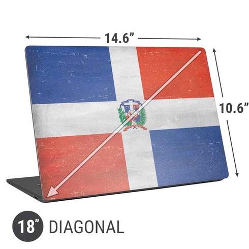 Dominican Republic Flag Faded Universal Laptop 18in (14.6 x 10.6in) Skin