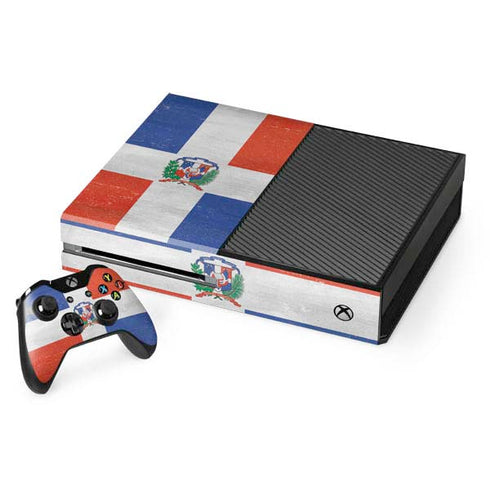 Dominican Republic Flag Faded Xbox One Console and Controller Bundle Skin