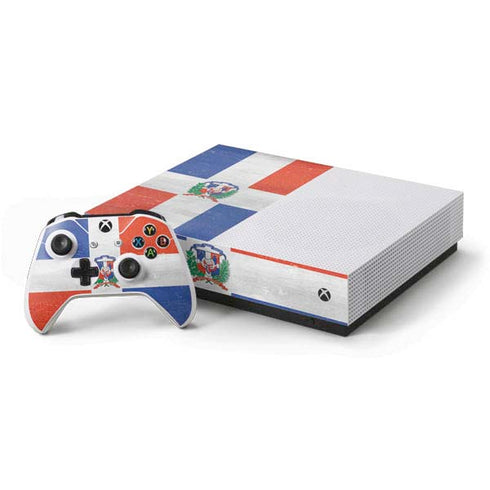 Dominican Republic Flag Faded Xbox One S All-Digital Edition Bundle Skin