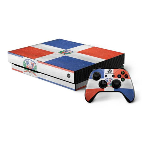 Dominican Republic Flag Faded Xbox One X Bundle Skin