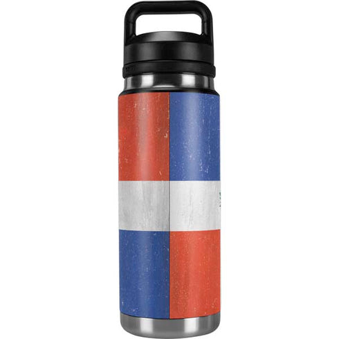 Dominican Republic Flag Faded YETI Rambler 26oz Bottle Skin
