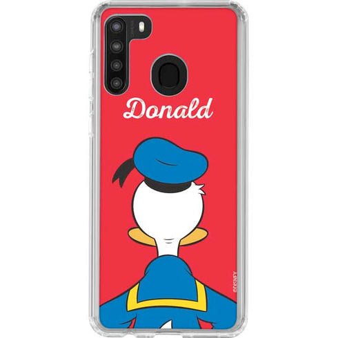 Disney Friends Donald Duck Backwards Galaxy A21 Clear Case