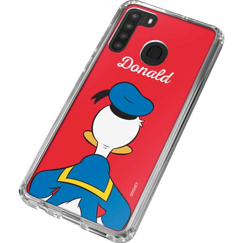 Disney Friends Donald Duck Backwards Galaxy A21 Clear Case