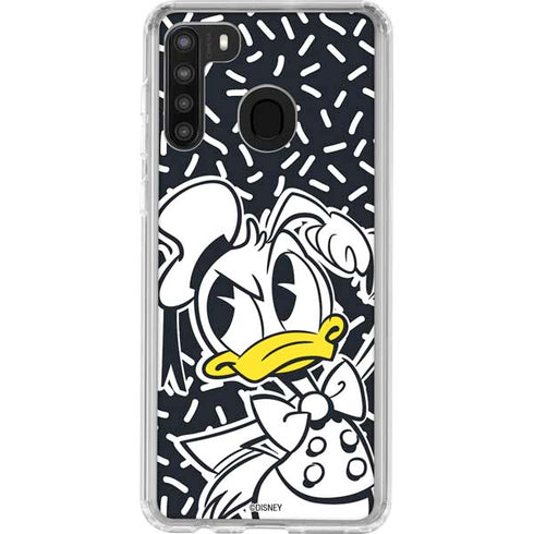 Disney Friends Donald Duck Thinking Galaxy A21 Clear Case