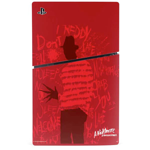 Nightmare on Elm Street Dont Fall Asleep PS5 Slim Digital Edition Console Skin