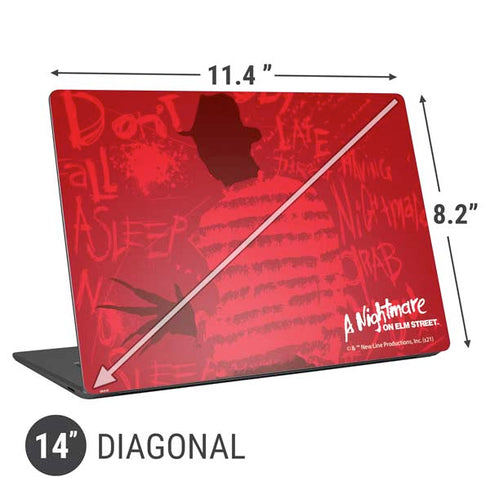 Nightmare on Elm Street Dont Fall Asleep Universal Laptop 14in (11.4 x 8.2in) Skin