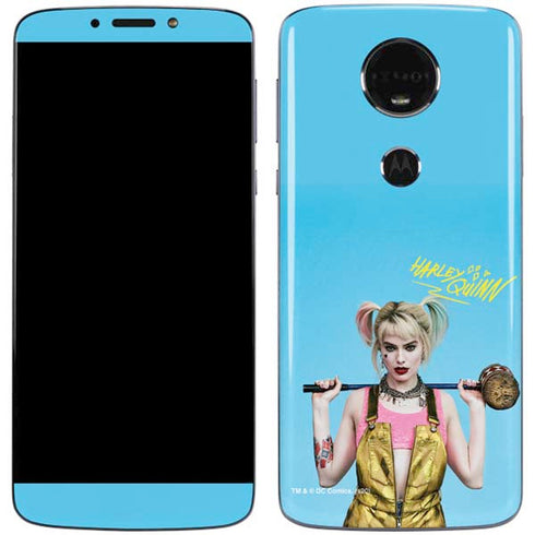 DC Comics Harley Quinn Movie Charcater Poster Moto E5 Plus Skin