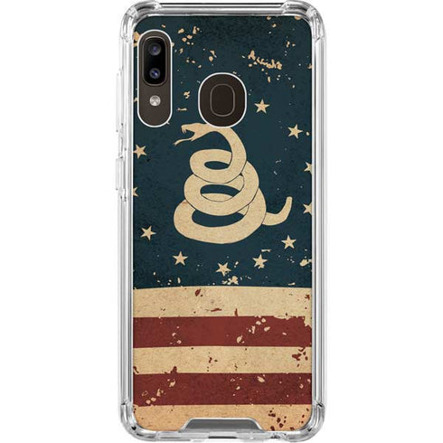 Dont Tread On Me American Flag Galaxy A30 Clear Case