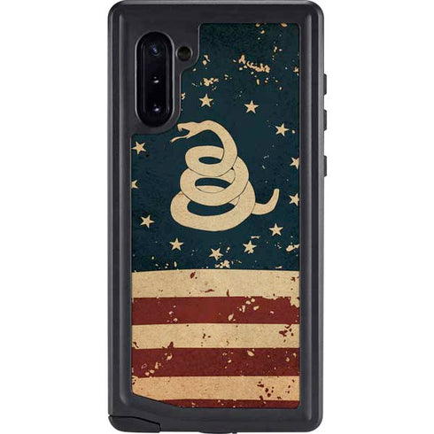 Dont Tread On Me American Flag Galaxy Note 10 Waterproof Case