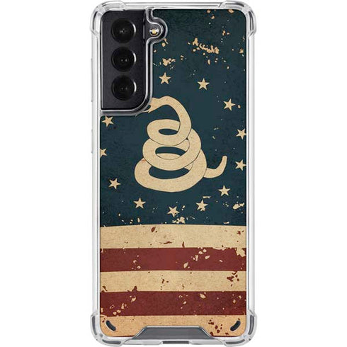 Dont Tread On Me American Flag Galaxy S21 5G Clear Case