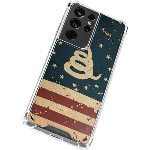 Dont Tread On Me American Flag Galaxy S21 Ultra 5G Clear Case