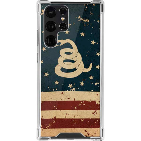 Dont Tread On Me American Flag Galaxy S22 Ultra Clear Case